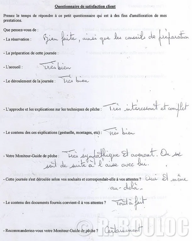 Haute qualité des enseignements pêche dispensé par R. BOULOC 35