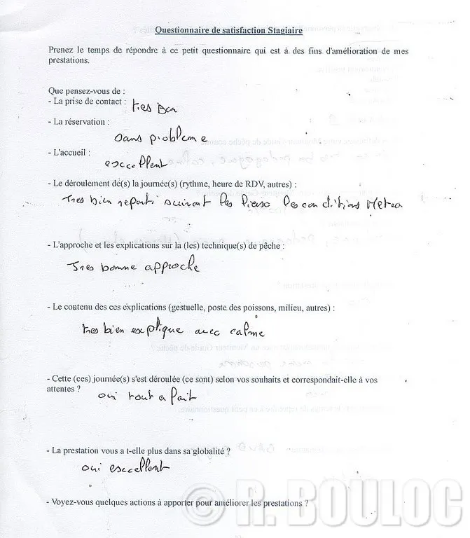 Haute qualité d'animations pêches réalisées par R. BOULOC 39