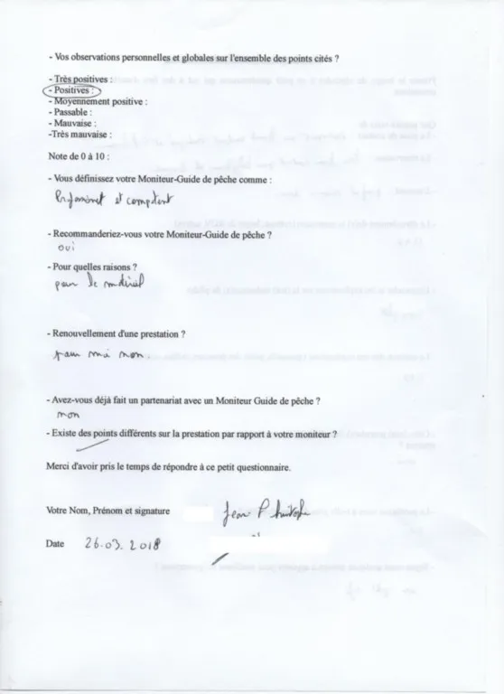 Grand qualité pédagogique du moniteur de pêche R. BOULOC 50