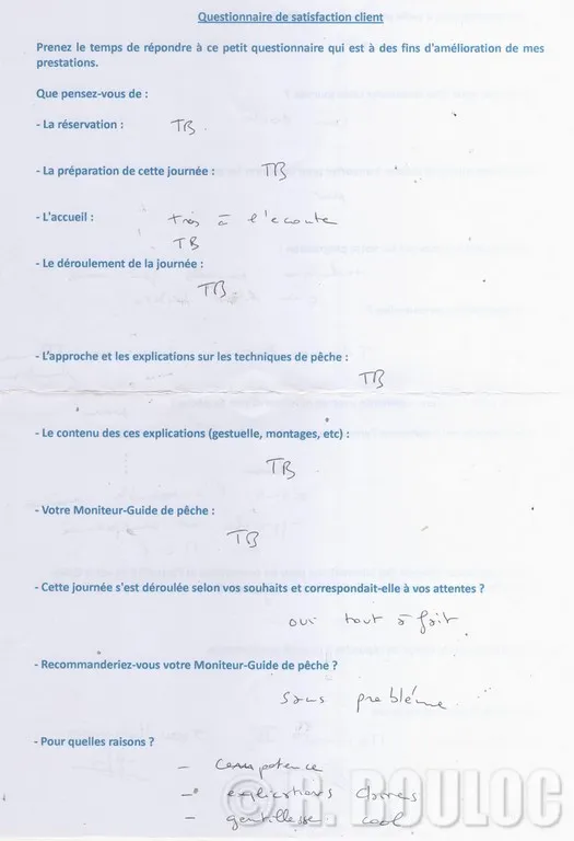 HAUTE qualité d'échanges en séances pêche avec le moniteur de pêche R. BOULOC 51