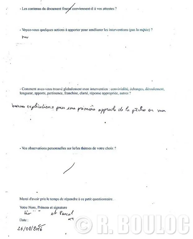 Robert BOULOC meilleur moniteur guide de pêche de l'Hérault 72