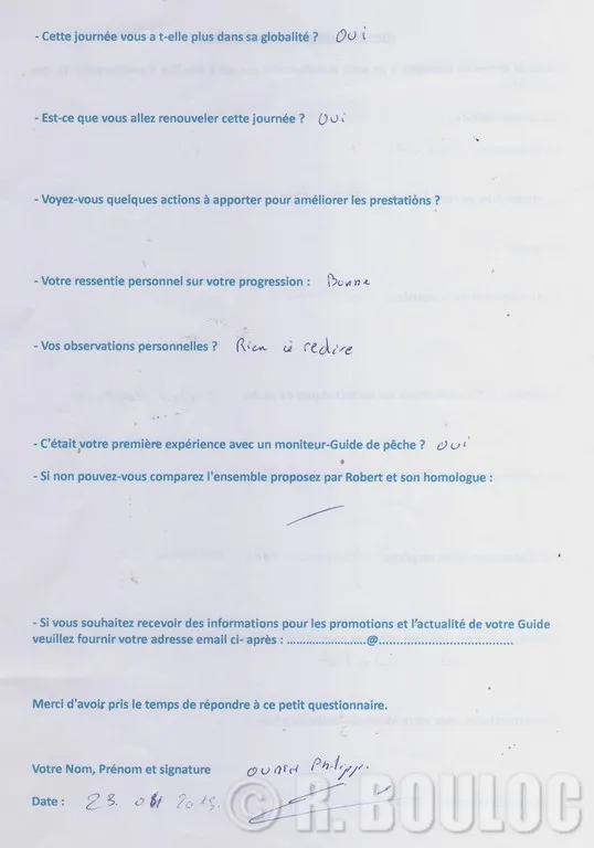 reconnaissance des stages de pêche à la truite moniteur R. Bouloc 80