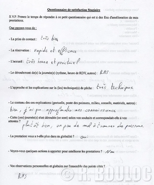 Ponctualité du moniteur de pêche R. Bouloc 81