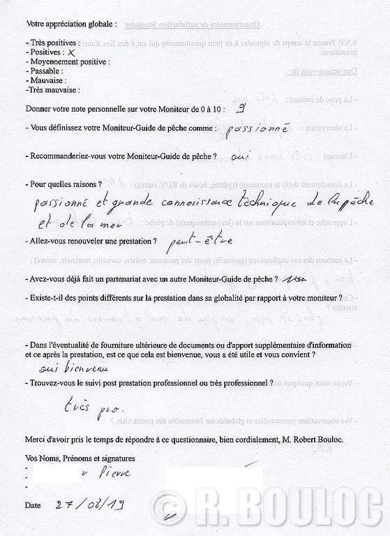 technicité du moniteur de pêche R. Bouloc 82